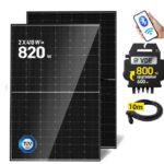 KIT PANNELLO SOLARE DA BALCONE FOTOVOLTAICO plug&play 820w Moduli solari 2x410W, inverter per sistemi AP EZ1-M, Cavo CA 10M