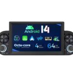 CarTablet Android 14 Compatibile per Fiat Panda, Octa-Core 2.6GHz, 4GB RAM, 64GB ROM, Schermo 7 Pollici, WiFi Dual Band, Bluetooth 5.0, GPS